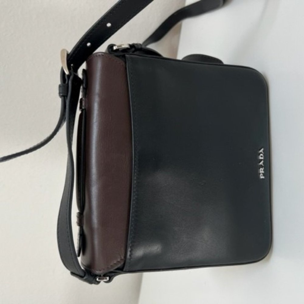 Prada BT1016 Calf Leather Crossbody Bag Brown and Brown NWT Perfect Condition - Picture 10 of 13